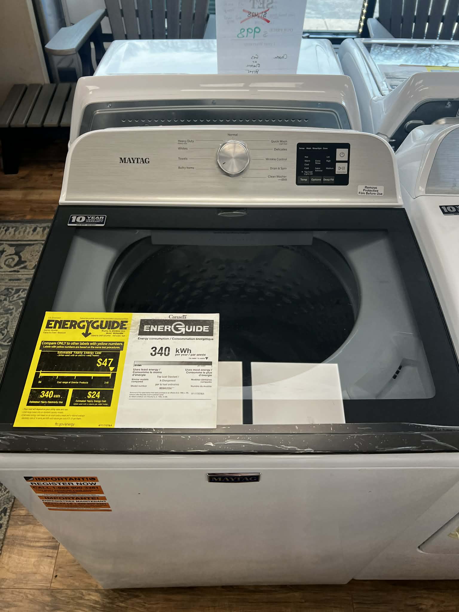 4.8 Cu. Ft. Top Load Washer with Deep Fill Option & 7.0 cu. ft. Gas Dryer
