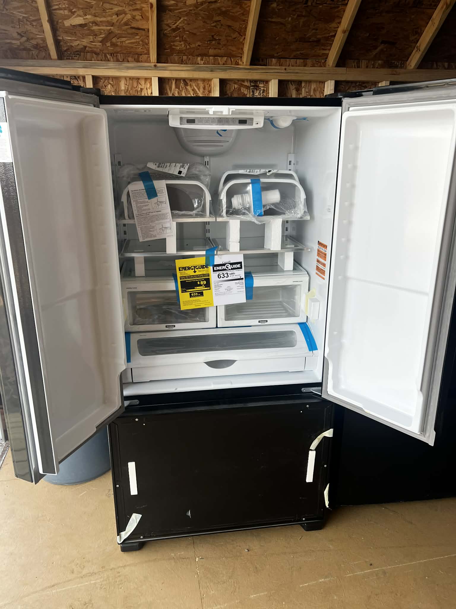 PANEL READY Counter-Depth 21.9-Cu. Feet 3 -Door French Door Refrigerator with Ice Maker with water dispenser