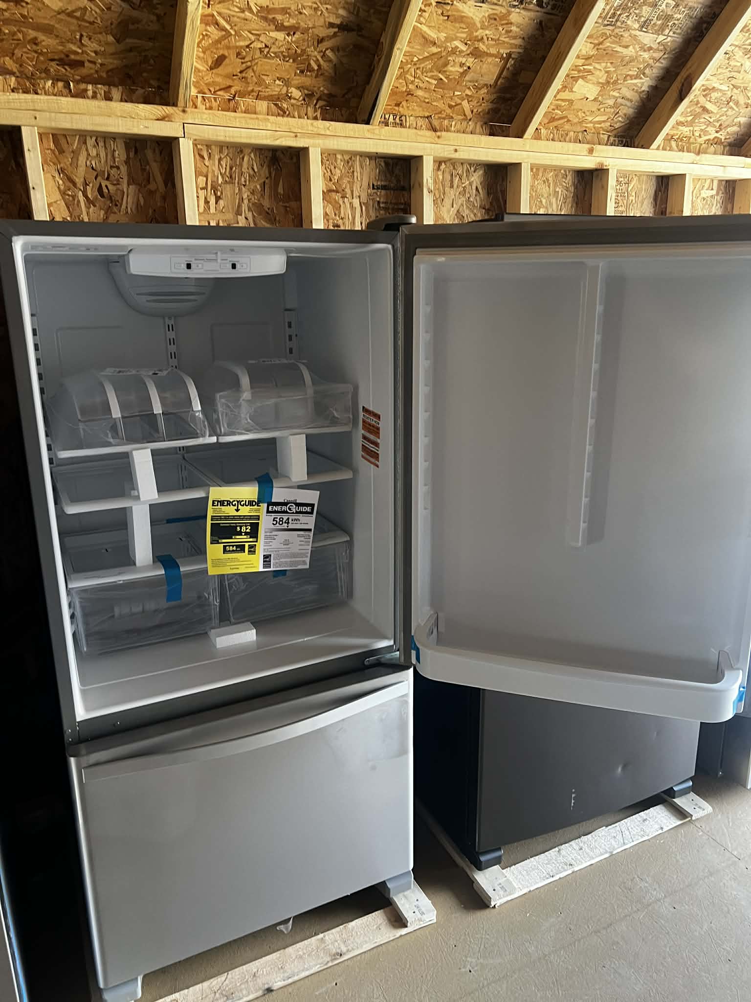 22 cu. ft. Bottom Freezer Refrigerator in Stainless Steel with Spill Guard Glass Shelves