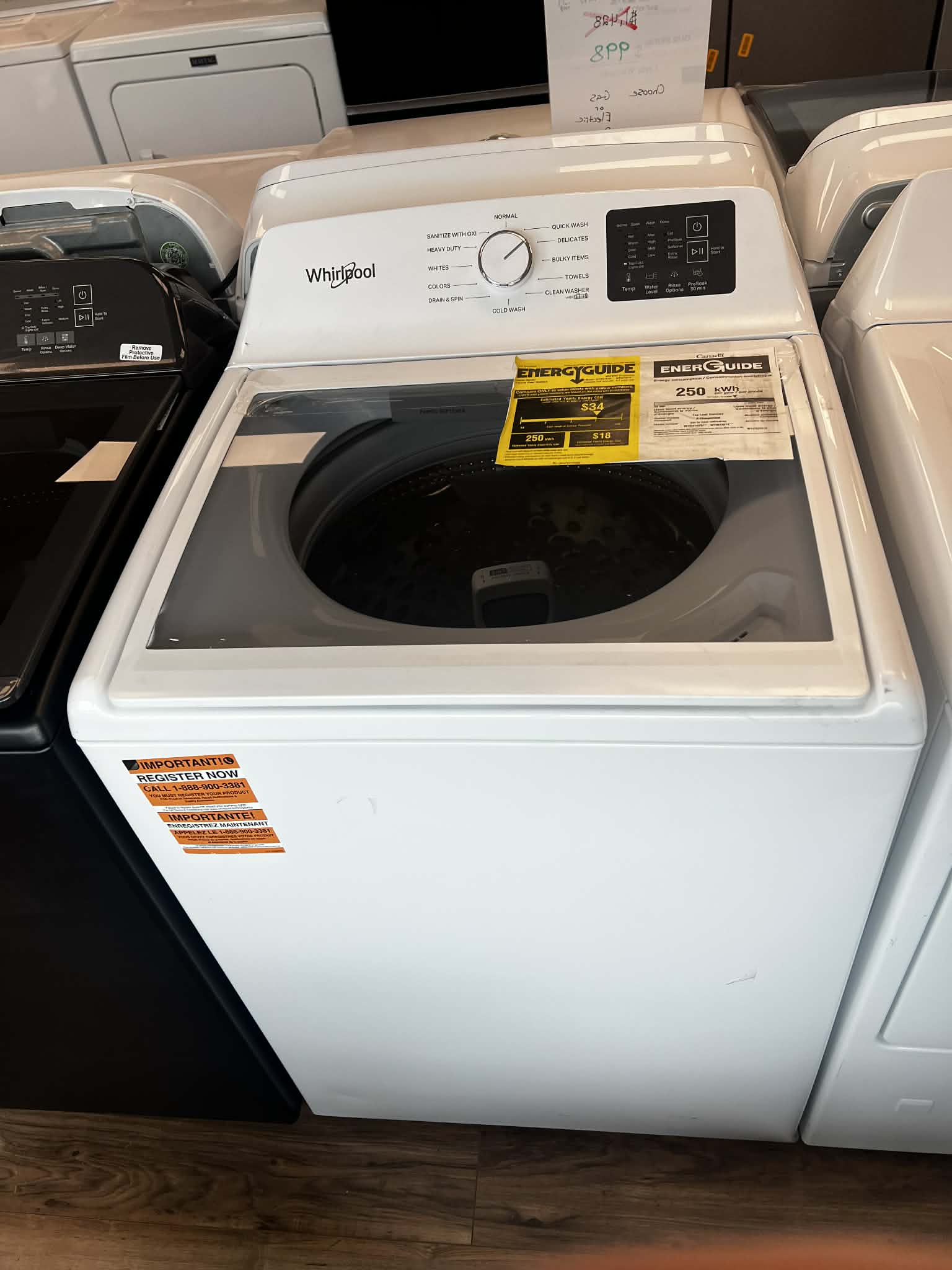 4.3 cu. ft. Top Load Washer in White with 2-in-1 Removable Agitator and Soft Close Glass Lid + 7.0 cu ft Gas Dryer