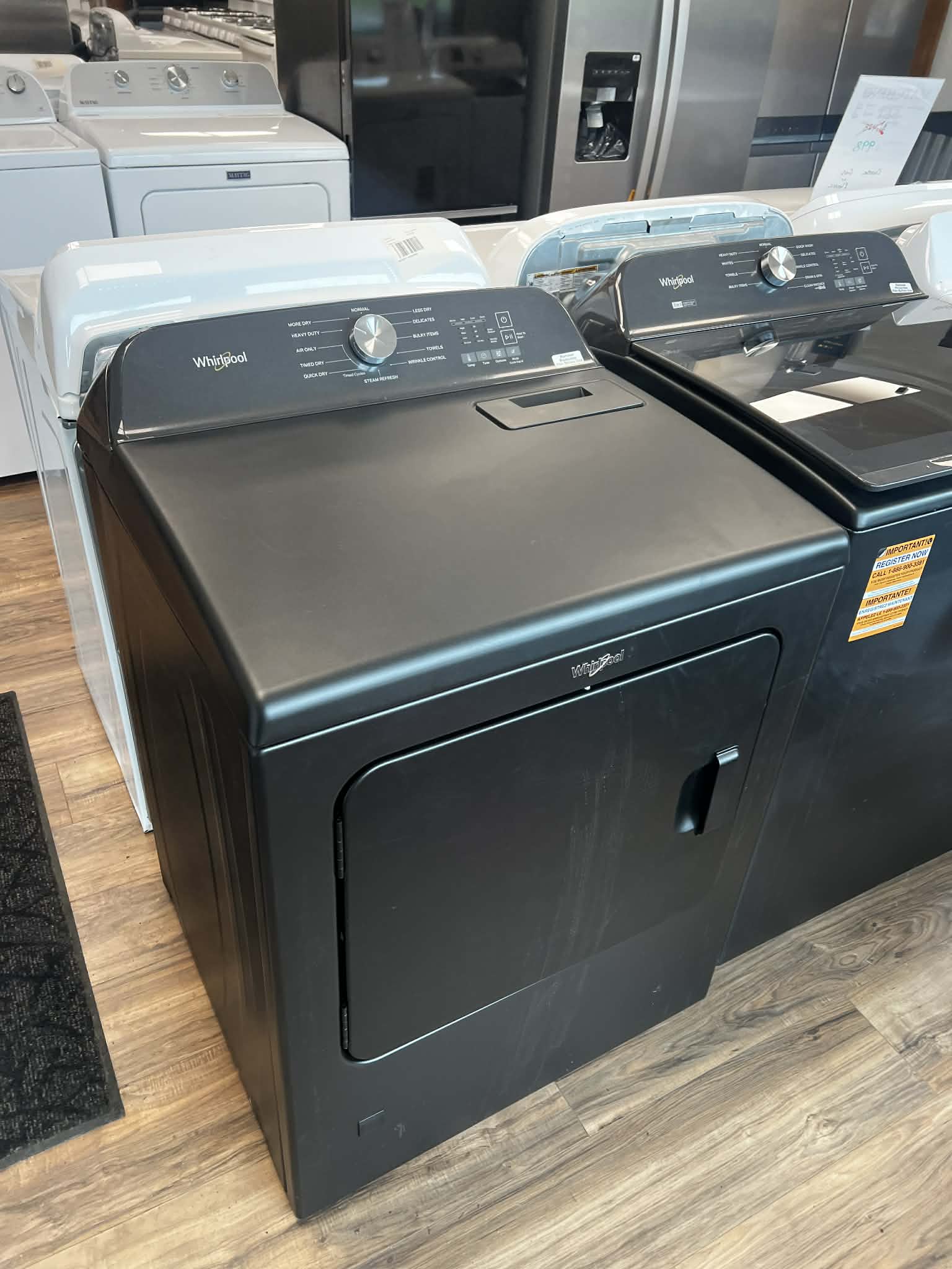 5.3 Cu. Ft. High Efficiency Top Load Washer with 2 in 1 Removable Agitator - Volcano Black + 7.0 cu ft Gas Dryer