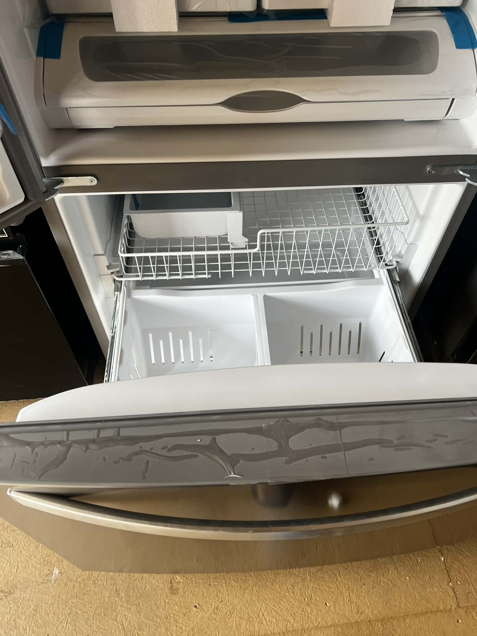 33 in. 22 cu. ft. Standard Depth French Door Refrigerator in Fingerprint Resistant Stainless Steel