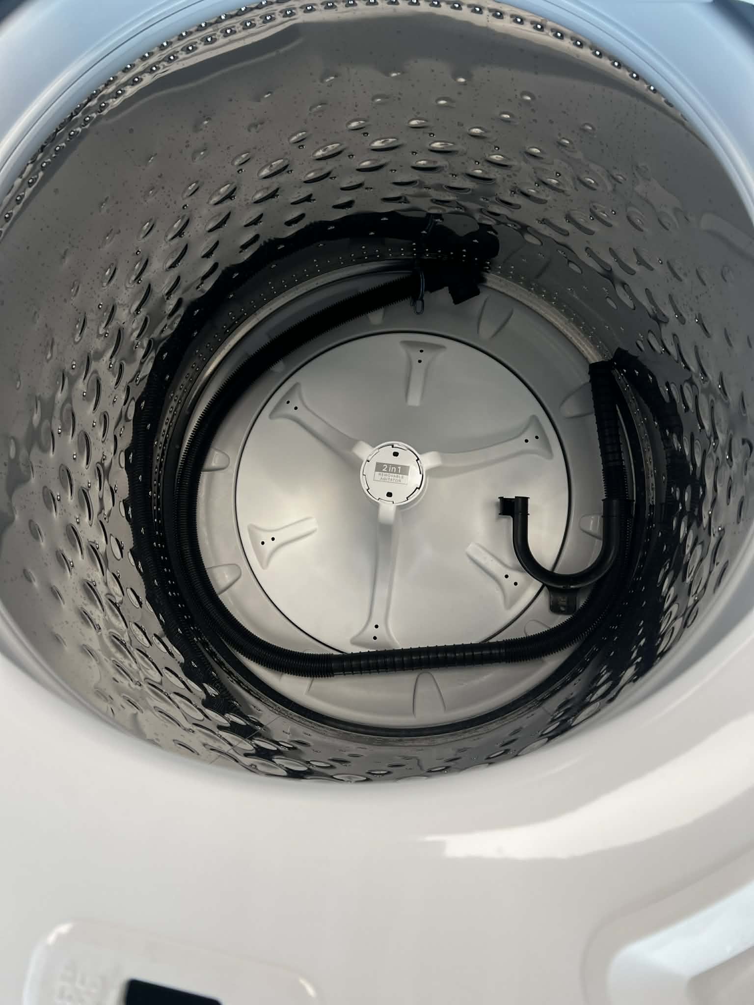 4.3 cu. ft. Top Load Washer in White with 2-in-1 Removable Agitator and Soft Close Glass Lid + 7.0 cu ft Gas Dryer